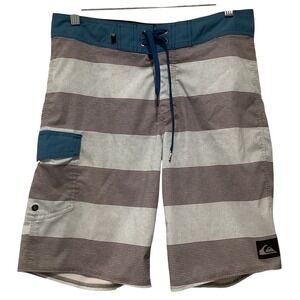 SALE Quiksilver Everyday Brigg 20" Board Shorts Swim Trunks Sz 30 - Blue Stripe